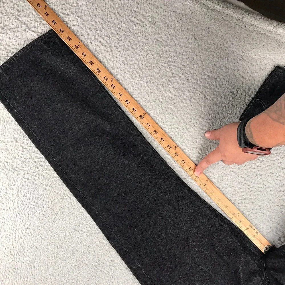 Levis 501 Original Selvedge Jeans Mens 36 (38x30) Black Premium Big E Denim